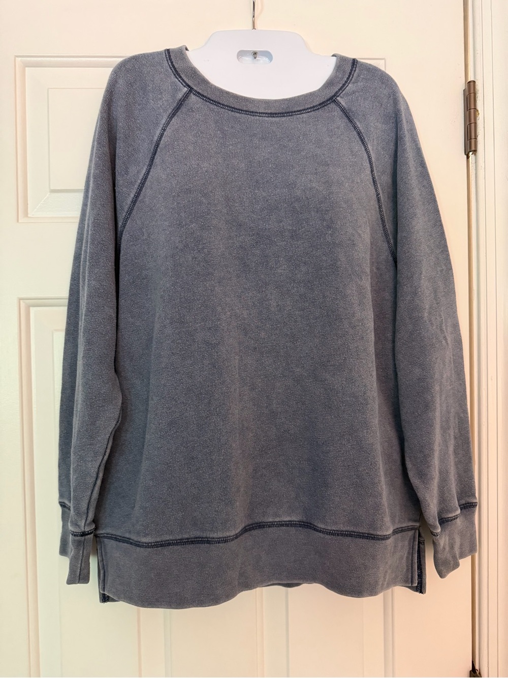 Victoria’s Secret PINK Blue Oversized Crewneck Sweatshirt XS Soft Lounge